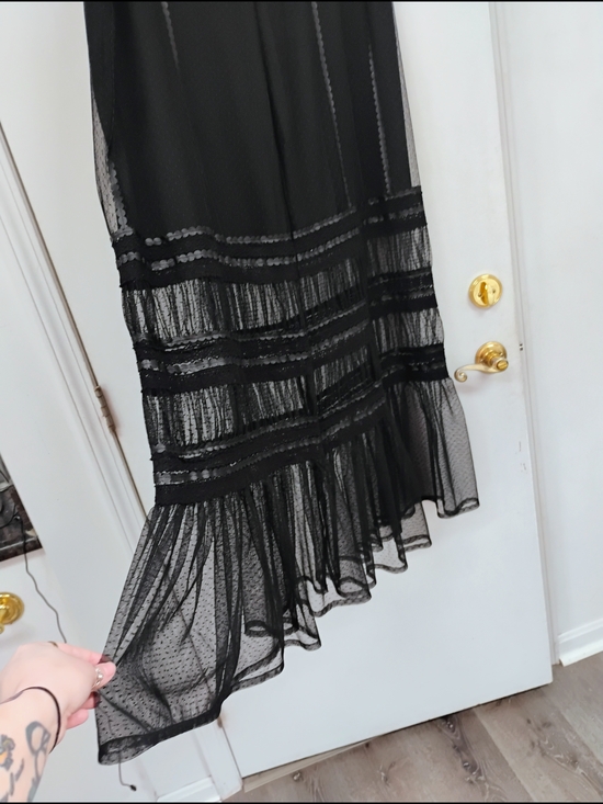 Torrid Black Swiss Dot Mesh Tiered Maxi Skirt Size 3 NWOT - Picture 4 of 6